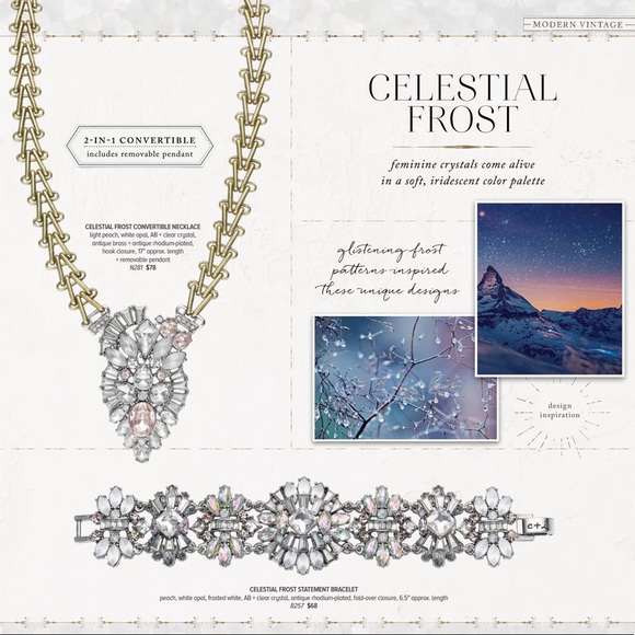 🆕 Celestial Frost Convertible Necklace c+i N281